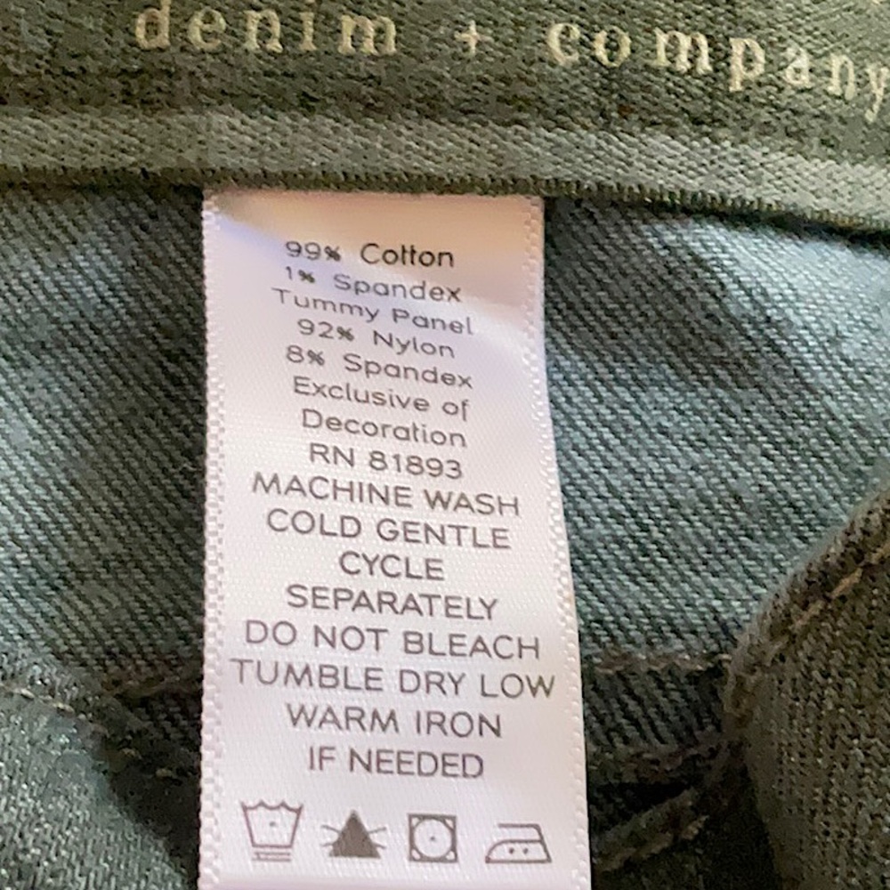 denim & co. Women’s Dark Blue-Green Bootcut Denim Jeans Size 10 - Picture 6 of 7